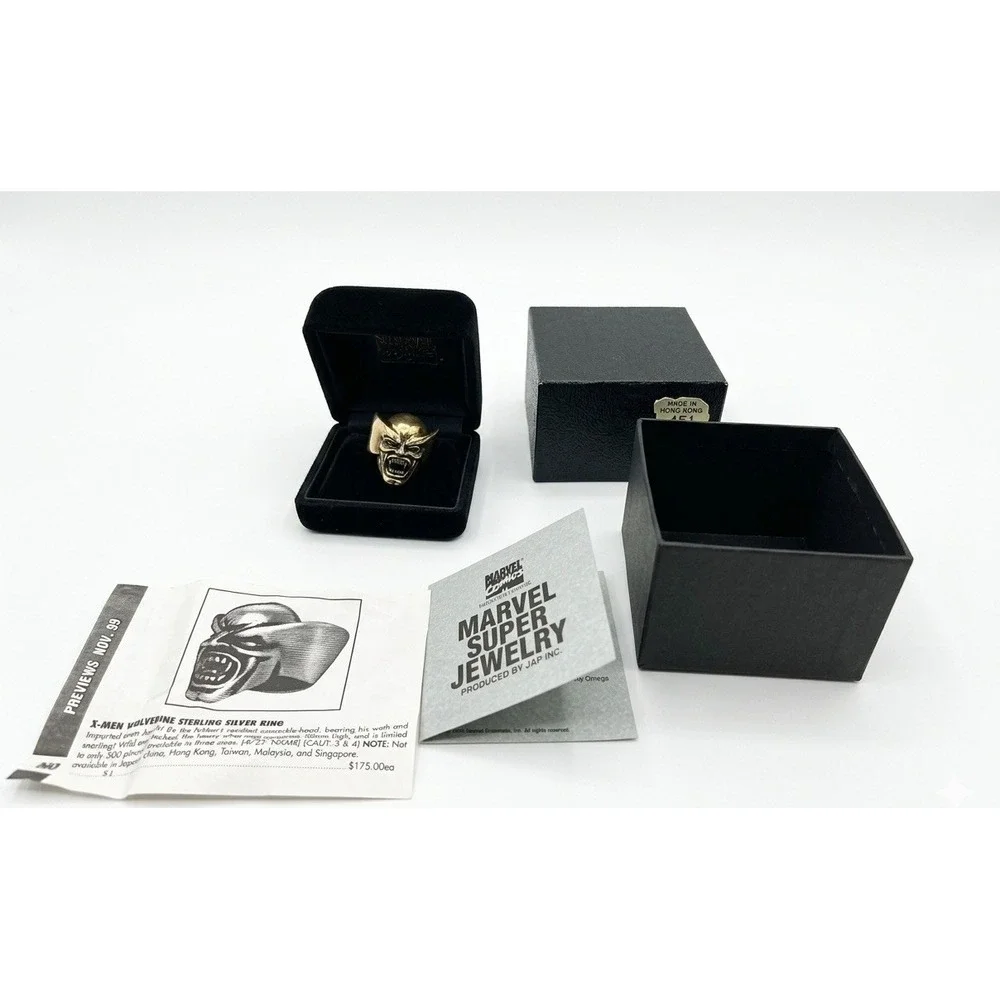 Vtg JAP Inc Marvel Wolverine 925. S. Ring 471/500 Tatsunori Nanzaka W/Box Papers